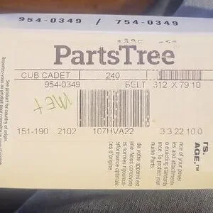 754-0349 MTD,Troy Bilt, Cub Cadet Drive Belt Built To O.E.M.SPEC NOT CHINA CRAP